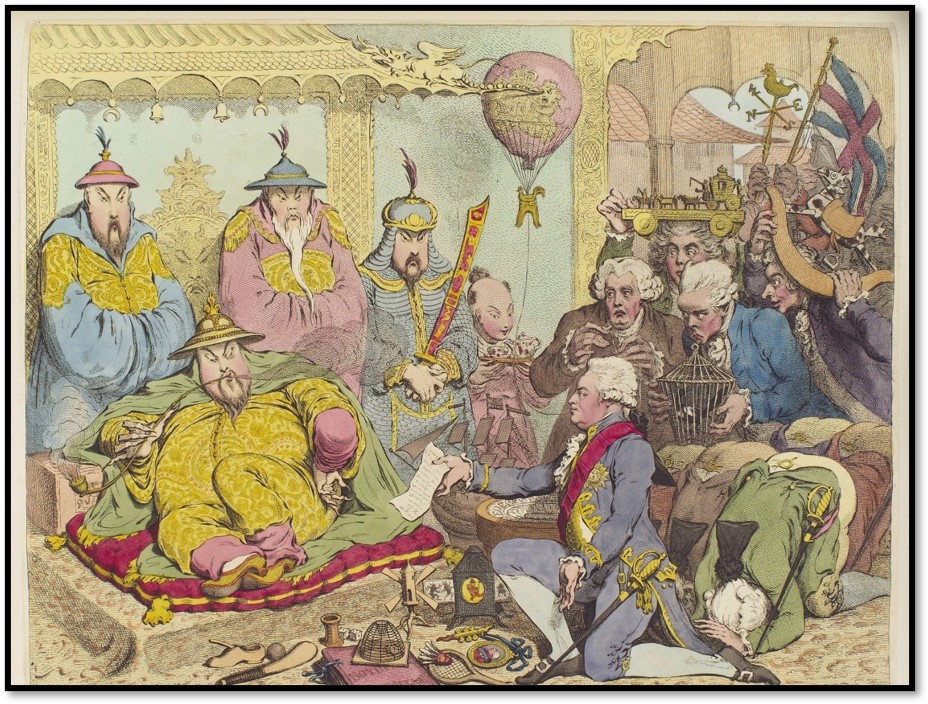 A political cartoon of the time shows Earl McCartney meeting the Chinese Emperor