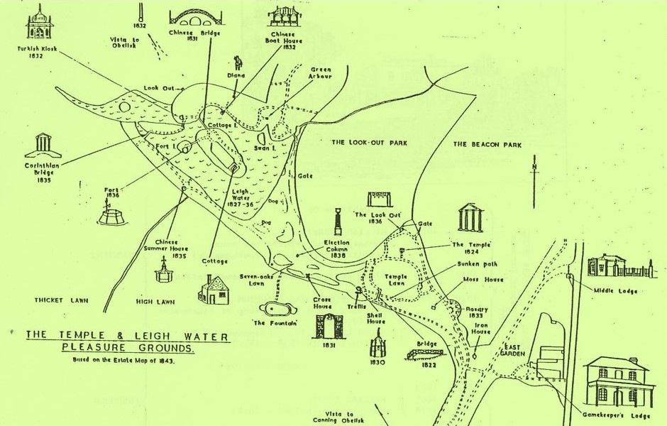 Map showing the Follies set around the Park.
